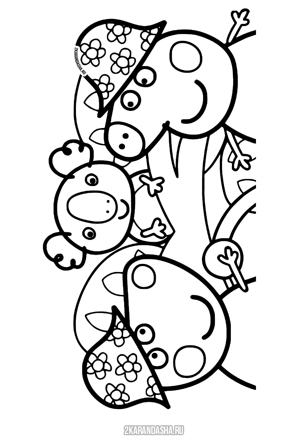 Peppa Pig coloring page, make a snowman with a friend in good quality