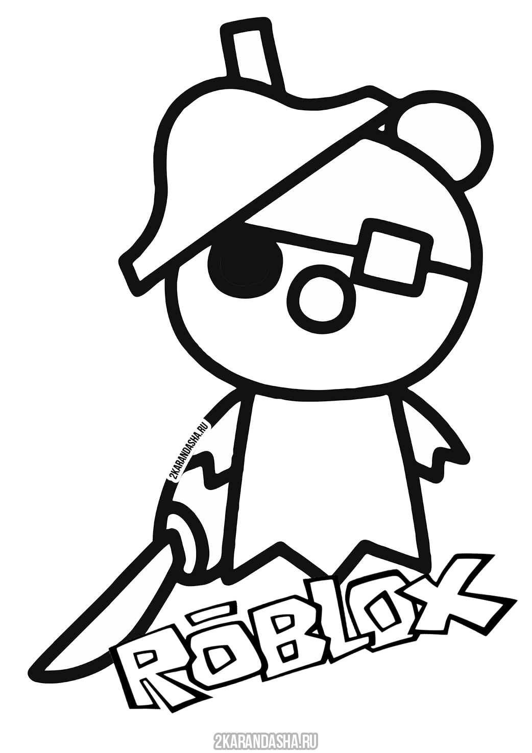 Coloring Page Roblox Ghost Pirate Piggy Ghosty Print Roblox - pirate penguin roblox