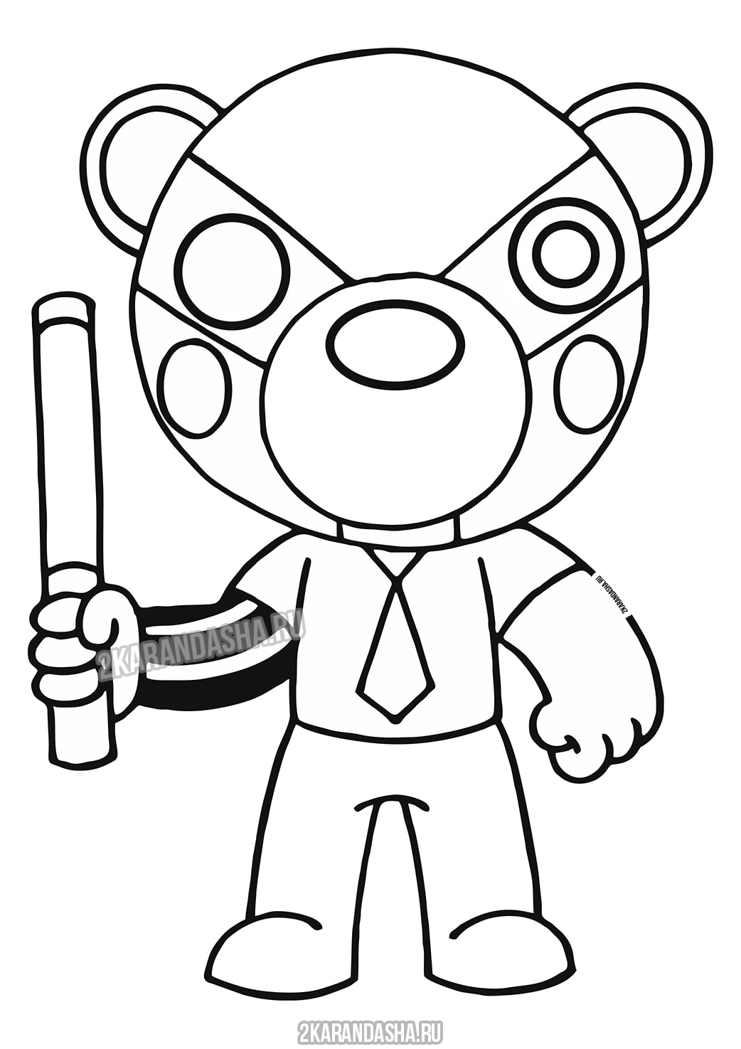 coloring page roblox piggy badgy print  roblox