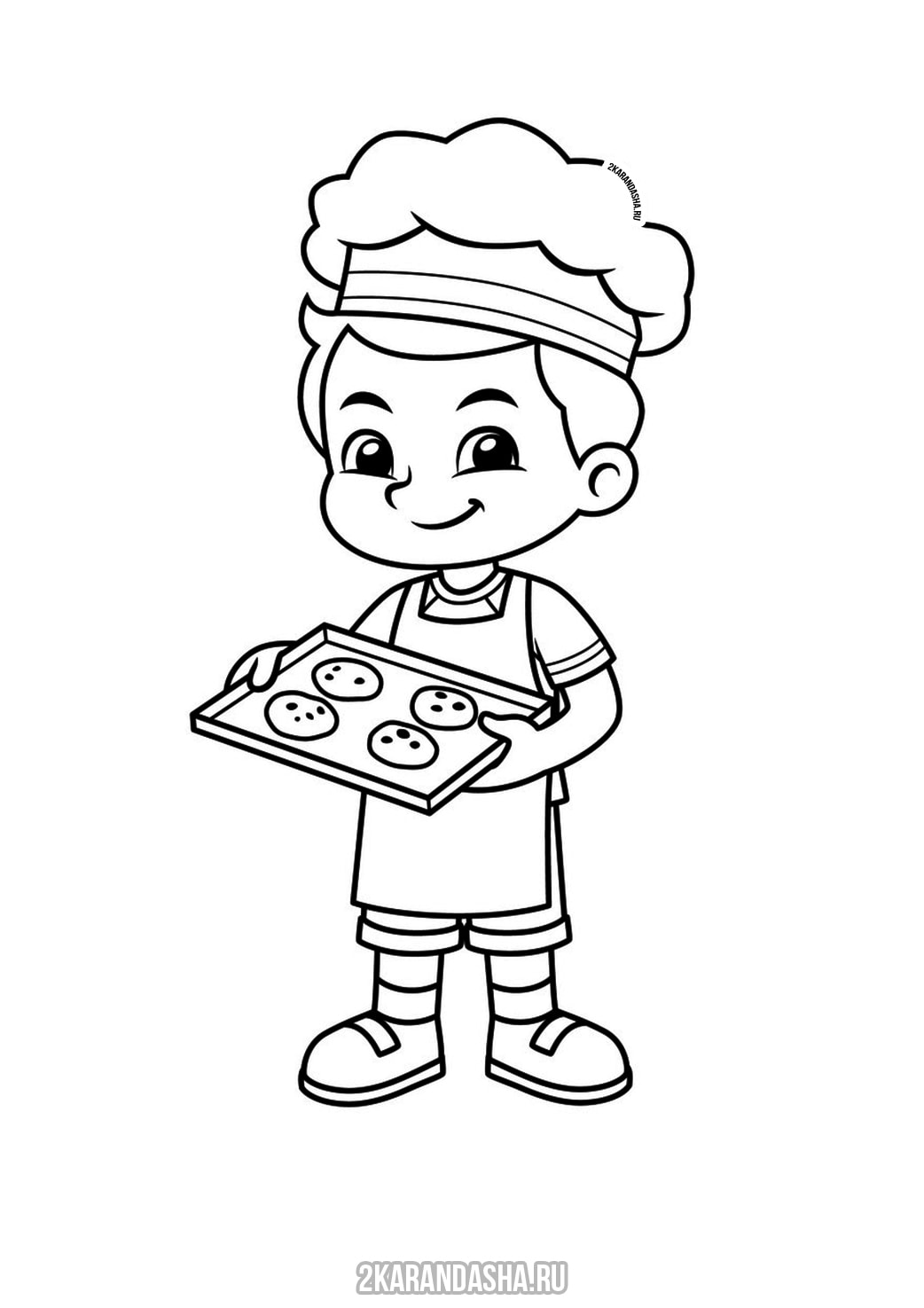 Распечатать раскраску мальчик кондитер на А4