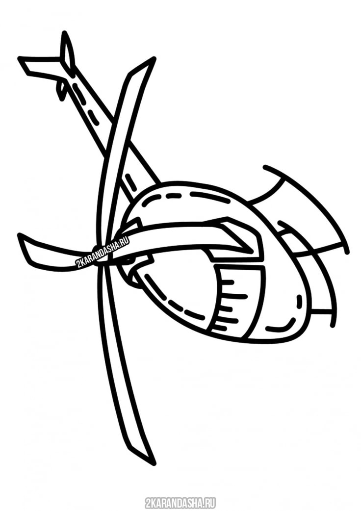 Раскраска вертолет схематичный распечатать для детей
