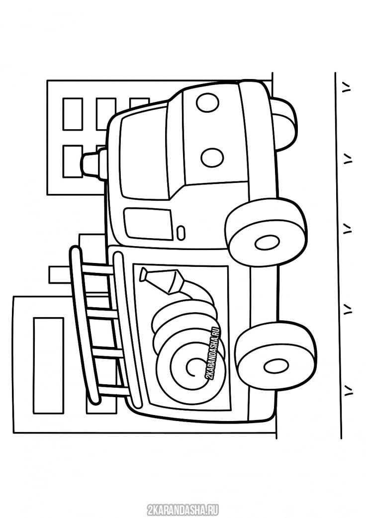 Рисованная пожарная машина