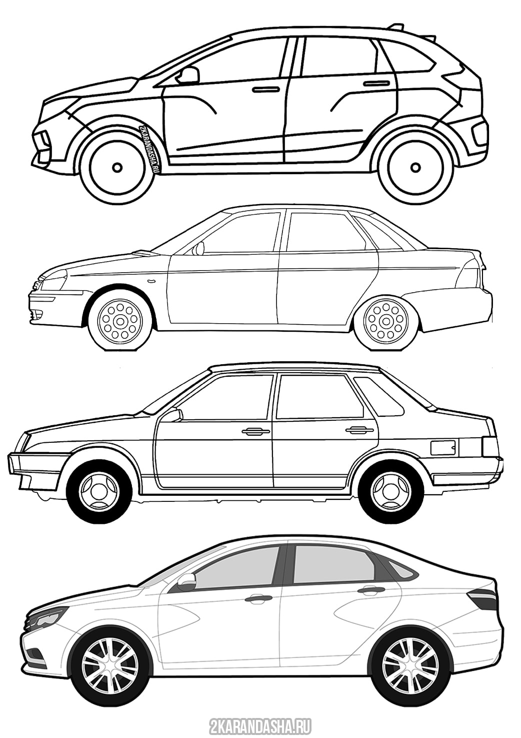 Лада 4 раскраска