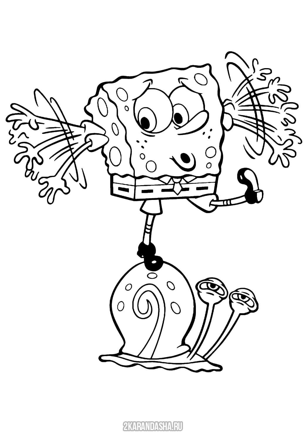 раскраска Гэри улитки, морские улитки, является любимое животное Губка Боб