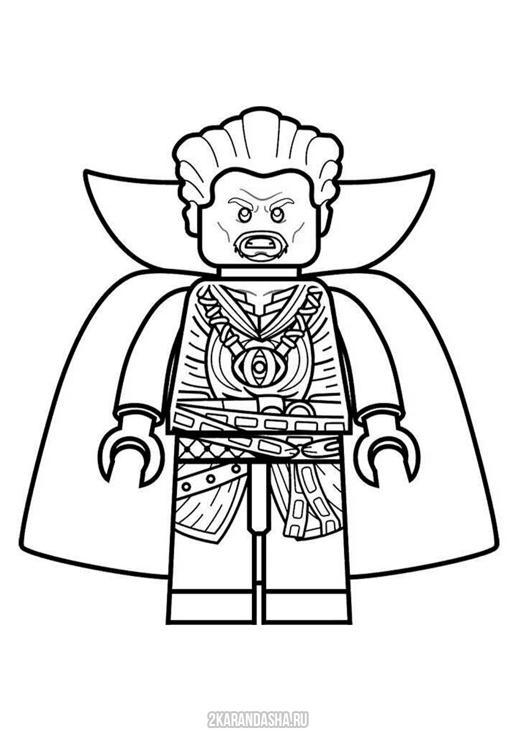 Раскраска лего доктор стрэндж распечатать