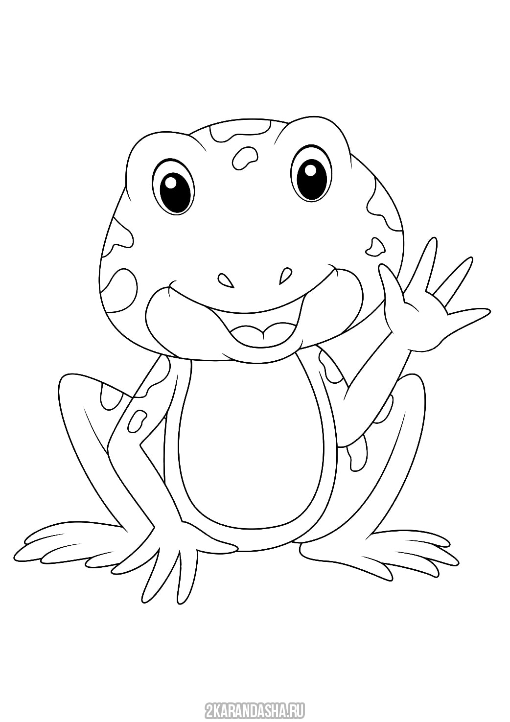 Раскраска лягушка машет распечатать