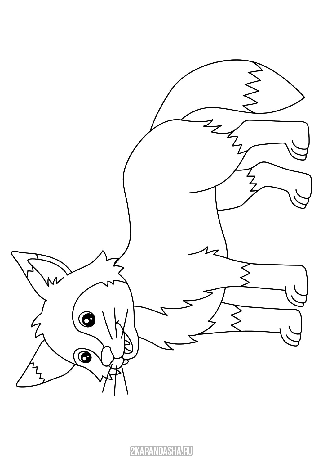 Раскраска онлайн Настоящая лиса бесплатно