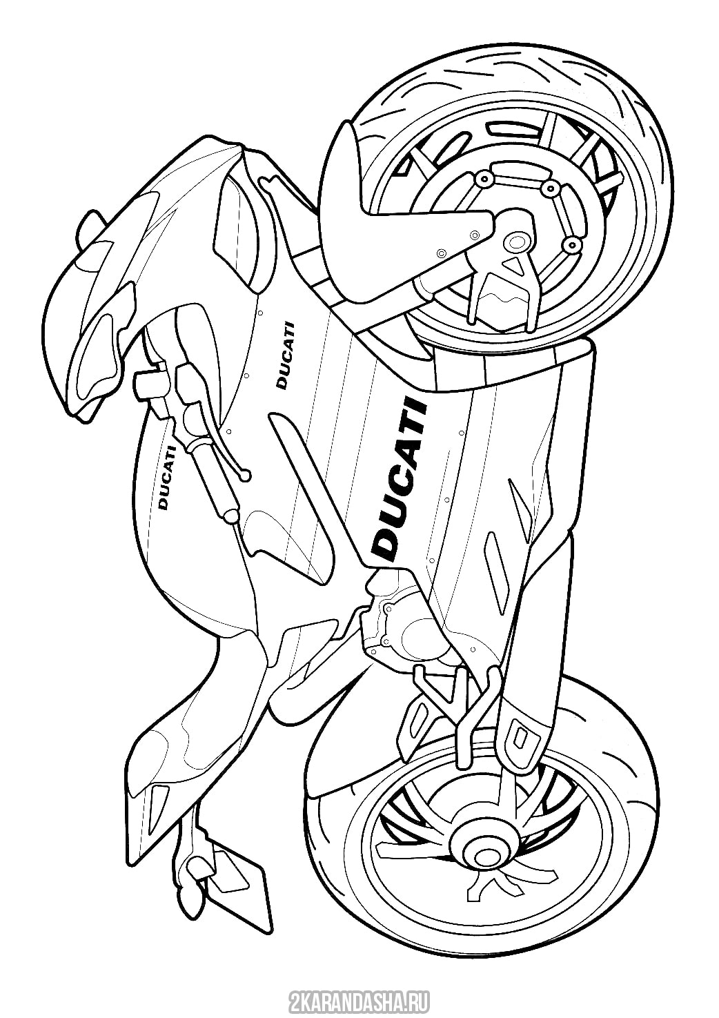 Раскраска дукати мотоцикл распечатать