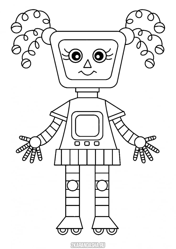 Робот девочка рисунок
