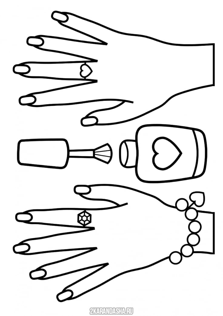 Раскраска левая и правая рука распечатать