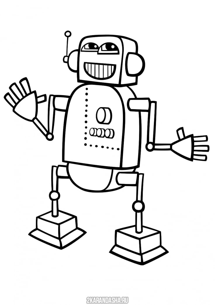 Раскраска онлайн Механический робот бесплатно