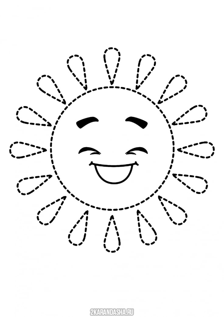 Картинка раскраска солнышко с лучиками для детей на прозрачном фоне
