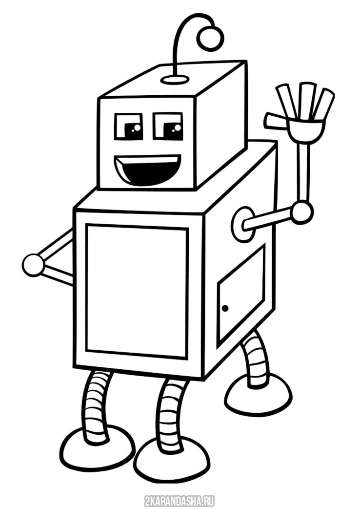 Раскраска онлайн Ящик робот бесплатно