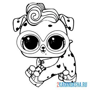 Раскраска лол большой питомец щенок далматинец онлайн