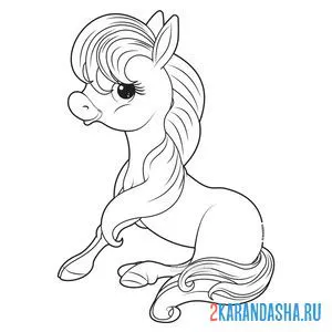 Раскраска пони милая лошадка онлайн