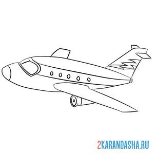 Раскраска пассажирский большой самолет онлайн