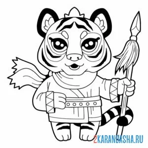 Раскраска тигр-охранник онлайн