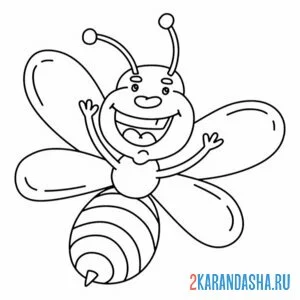 Раскраска простая раскраска пчелка онлайн
