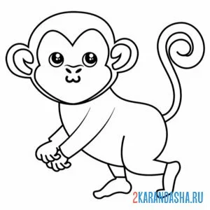 Распечатать раскраску обезьянка крошка на А4