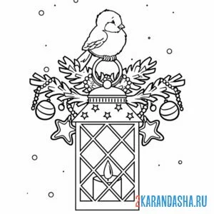 Раскраска снегирь новогодний праздник онлайн