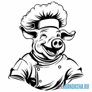 Раскраска повар свин онлайн