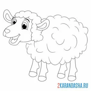 Раскраска овечка блеет онлайн