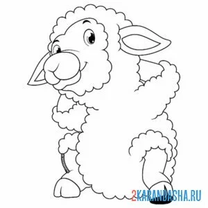 Распечатать раскраску овечка крутая на А4
