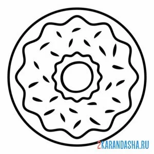 Раскраска круглый пончик онлайн