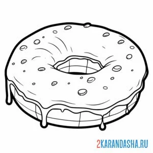Раскраска пончик политый онлайн