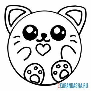Раскраска кото-пончик онлайн