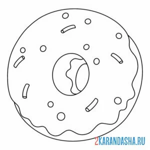 Раскраска пончик сытный онлайн