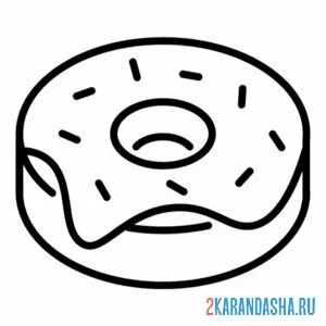 Раскраска пончик с начинкой онлайн