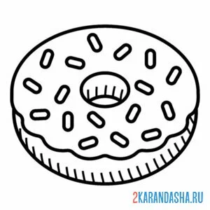 Раскраска пончик аппетитный онлайн