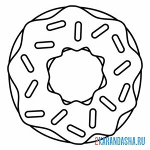 Раскраска пончик вид прямо онлайн