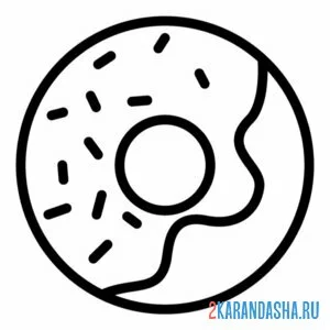 Раскраска пончик съедобный онлайн