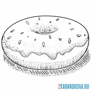 Раскраска пончик 3д онлайн