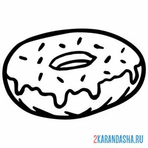 Раскраска пончик жареный онлайн