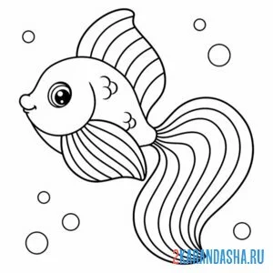 Раскраска рыба морская золотая онлайн
