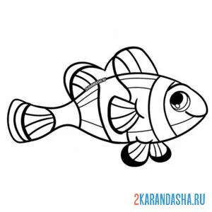 Раскраска морская рыба клоун онлайн