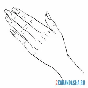 Раскраска рука для маникюра онлайн