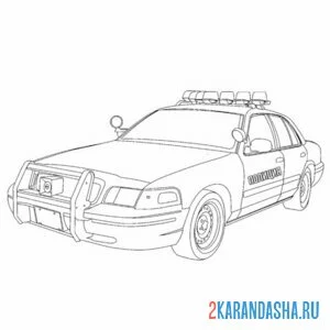 Раскраска полицейская машина старая онлайн