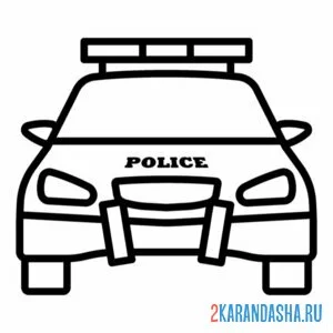 Раскраска полицейская машина капот онлайн