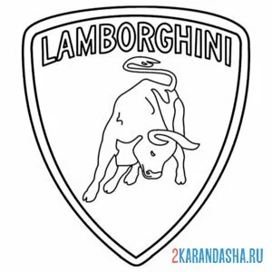Распечатать раскраску логотип ламборгини на А4