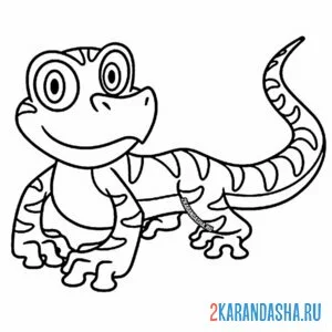 Раскраска ящерица смотрит онлайн