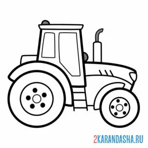 Раскраска транспорт трактор онлайн
