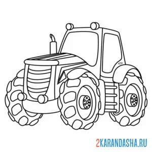 Распечатать раскраску сельский транспорт трактор на А4