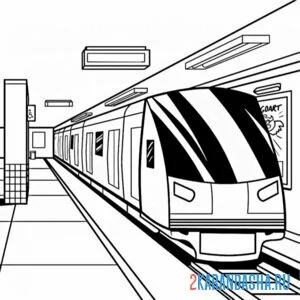 Раскраска подземное метро транспорт онлайн