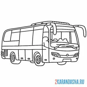 Раскраска автобус на дальние расстояния онлайн