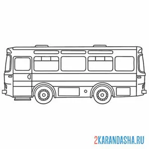 Распечатать раскраску автобус пассажирский транспорт на А4