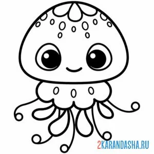 Раскраска каваи милая медуза онлайн